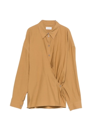 LEMAIRE wrap-over shirt - Brown