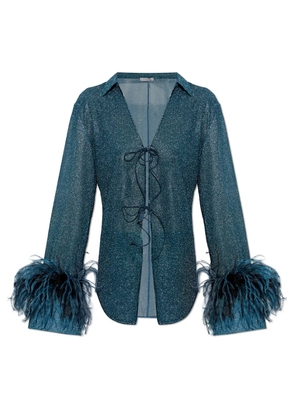 Oséree Lumière Plumage tie-fastening top - Blue