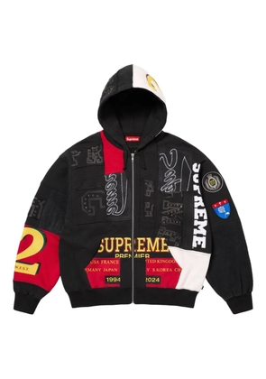 Supreme Patchwork zip-up hoodie - Black