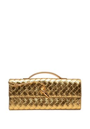 Bottega Veneta Pre-Owned 2012-2025 Wood Embossed Metallic Leather Intrecciato Andiamo clutch bag - Gold