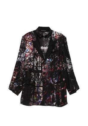 Yohji Yamamoto logo-print blazer - Black