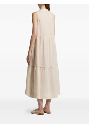 Peserico tiered sleeveless asymmetric dress - Neutrals