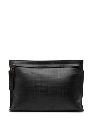 Loewe Pre-Owned 2020-2025 Leather Anagram T clutch bag - Black