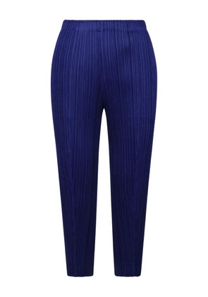 Pleats Please Issey Miyake pleated cropped trousers - Blue