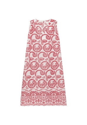 MALIPARMI broderie midi dress - White