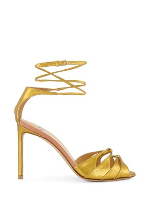 Francesco Russo laminated sandals - Gold