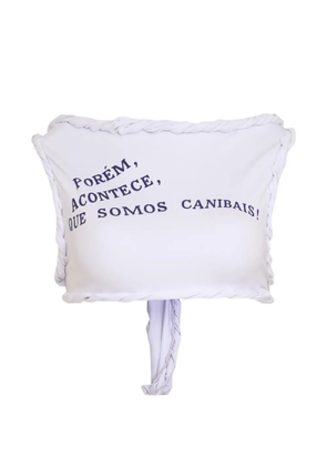 Amir Slama braided crop vest - White