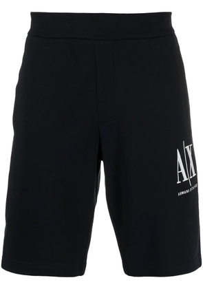 Armani Exchange logo-embroidered track shorts - Blue