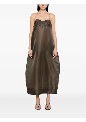 Róhe bustier sheer midi dress - Brown