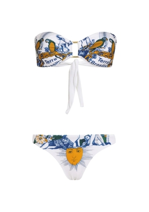 Amir Slama graphic knot detail bikini - White