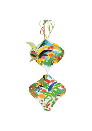 Amir Slama cut-out floral print swimsuit - White