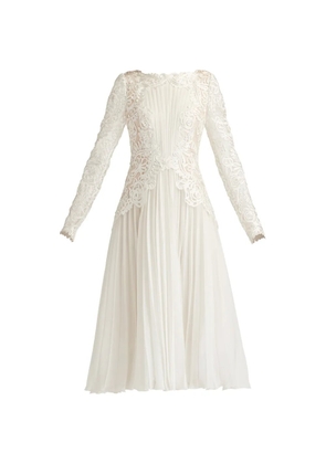 Tadashi Shoji lace pleated dress - White