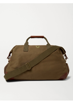 Bennett Winch - Weekender Leather-Trimmed Cotton-Canvas Holdall - Men - Green