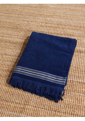 Loro Piana - Suitcase Stripe Fringed Cotton-Jacquard Beach Towel - Men - Blue