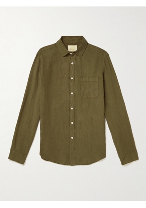Portuguese Flannel - Linen Shirt - Men - Green - XS