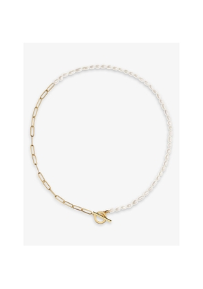 Womens La Maison Couture Amadeus Alba 14ct Yellow Gold-Plated Brass and Pearl Necklace