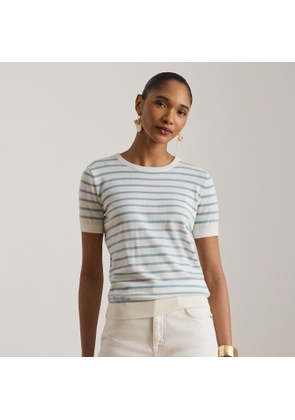 Petite - Striped Cotton Short-Sleeve Jumper
