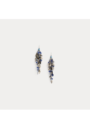 Leaf Crystal Fringe Earrings