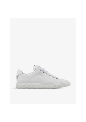 Womens Jimmy Choo Diamond Branded Leather Trainers