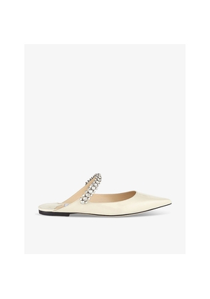 Womens Jimmy Choo Bing Flat Patent-Leather Mules