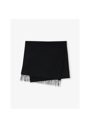 Mens Sandro Fringed-Trim Wool and Cashmere-Blend Scarf