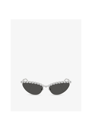 Womens Swarovski Sk7030 Cat Eye-Frame Metal Sunglasses