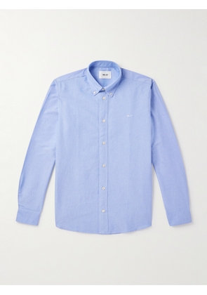 NN07 - Colby 5910 Button-Down Collar Logo-Embroidered Organic Cotton Shirt - Men - Blue - S