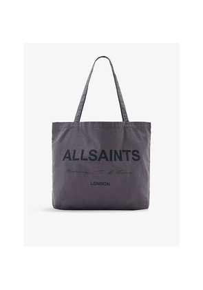Mens Allsaints Future Logo-Print Canvas Tote