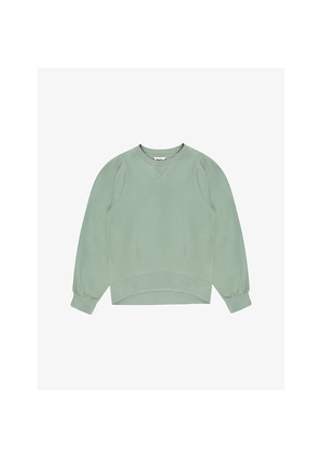 Womens Ro&Zo Puff-Sleeve Relaxed-Fit Cotton-Blend Sweatshirt