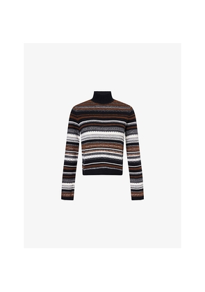 Womens Me And Em Striped High-Neck Wool-Blend Jumper