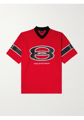 Balenciaga - American Football Oversized Printed Piqué T-Shirt - Men - Red - 1