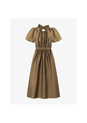 Womens Ro&Zo Seraphina Puff-Sleeve Woven Maxi Dress