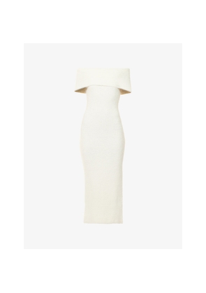 Womens 4th & Reckless Shan Bardot Knitted Maxi Dress