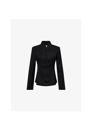 Womens Pretty Lavish Hollyn Knot Stretch-Woven Jacket