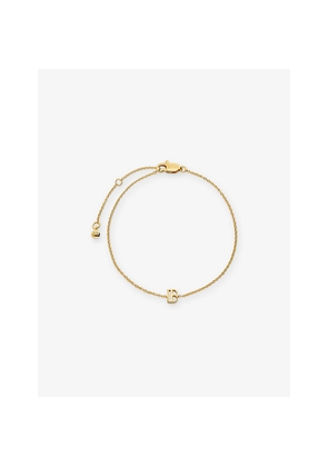 Womens Monica Vinader Initial B 18ct Gold Vermeil Plated 925 Sterling Silver Chain Bracelet