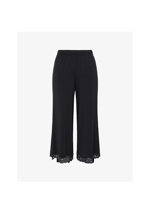 Womens Savage X Fenty Swirly Girly Lace-Trim Woven Culottes