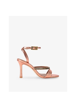 Womens Kurt Geiger London Crystal Strap Leather Heeled Sandals