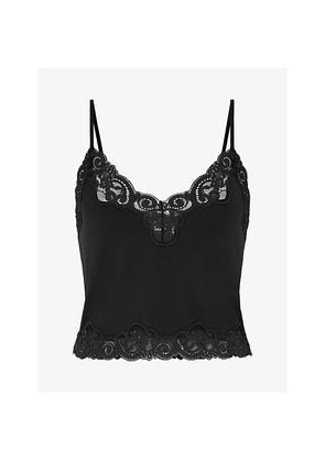 Womens Savage X Fenty Swirly Girly Lace-Trim Woven Cami Top