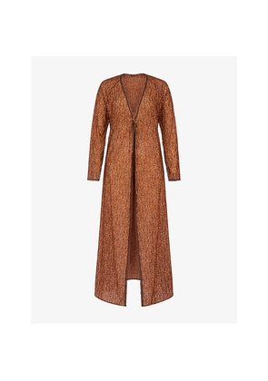 Womens Savage x Fenty Printed Long-Sleeves Stretch-Woven Robe