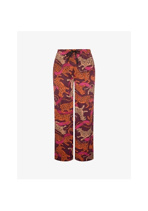 Womens Savage X Fenty Satin Ever After Printed Satin Pajama Trousers