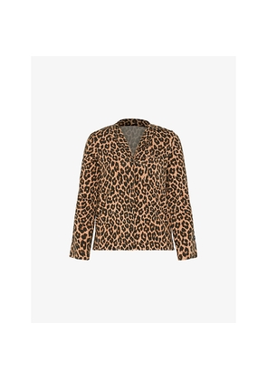 Womens Savage X Fenty Softcore Leopard-Print Modal Pyjama Shirt