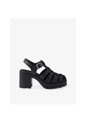 Womens Prada Brand-Plaque Rubber Platform Sandals