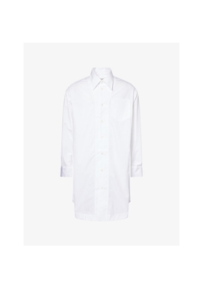 Mens Ami Paris Oversized Long-Line Cotton Shirt