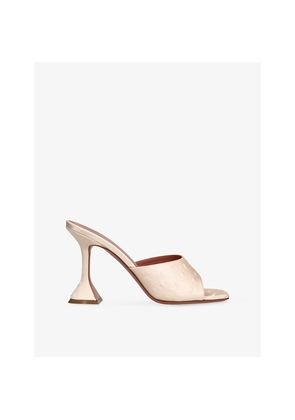 Womens Amina Muaddi Lupita 95 Satin Heeled Mules