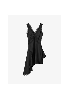 Womens Allsaints Ilka Lace-Trim Woven Mini Dress