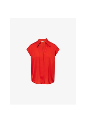 Womens Vince Cap-Sleeve Silk Blouse