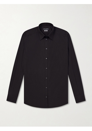 Dolce&Gabbana - Cotton Oxford Shirt - Men - Black - EU 38