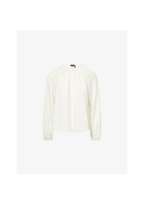 Womens Theory Ruched Silk Blouse