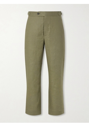 BODE - Straight-Leg Linen Trousers - Men - Green - UK/US 28