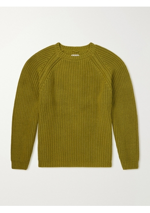 BODE - Merton Cotton and Wool-Blend Sweater - Men - Green - XS